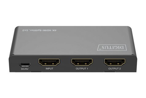 DIGITUS 1x2 HDMI-splitter, 4K/60Hz HDCP 2.3, EDID Control