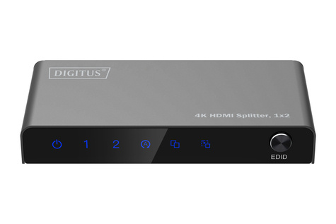 DIGITUS 1x2 HDMI-splitter, 4K/60Hz HDCP 2.3, EDID Control