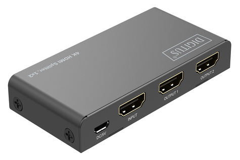 DIGITUS 1x2 HDMI-splitter, 4K/60Hz HDCP 2.3, EDID Control