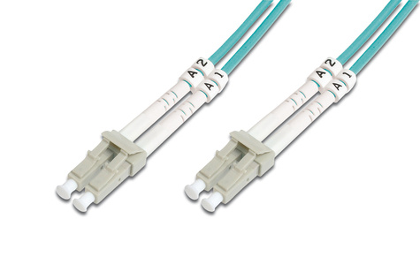 DIGITUS FO patch cord, duplex, LC to LC MM OM3 50/125 æ, 15m