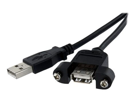 STARTECH 30 cm lange, paneel monteerbare USB-kabel A naar A - F/M - USB-verlengkabel - USB (M) naar USB (V)
