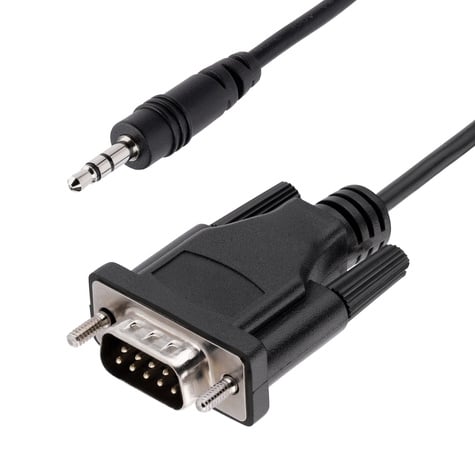 STARTECH 3ft (1m) DB9 to 3.5mm Serial Cable for Serial Device Configuration, RS232 DB9 Male to 3.5mm Cable for Calibrating Projectors