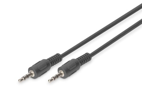 DIGITUS Audio connection cable, stereo 3.5mm 2.50m, CCS, 2x0.10/10, M/M, black