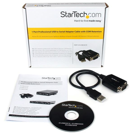 STARTECH Professionele USB naar 1 Seriële Poort Adapterkabel met COM-behoud - Seriële adapter - USB - RS-232 - zwart
