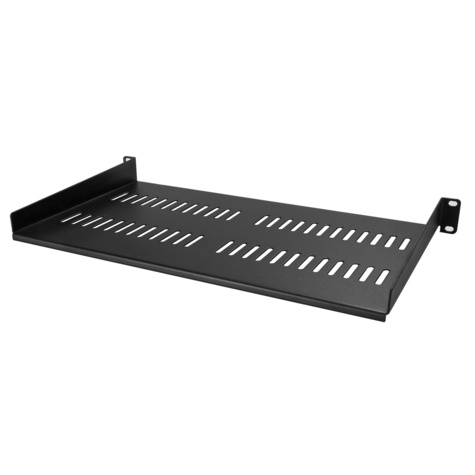 STARTECH Ventilerend 1U schap voor rack - 10" / 25,4 cm diep - 1U serverkast monteerbaar - Rackplank - zwart - 1U - 10"