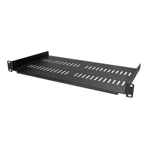 STARTECH Ventilerend 1U schap voor rack - 10" / 25,4 cm diep - 1U serverkast monteerbaar - Rackplank - zwart - 1U - 10"