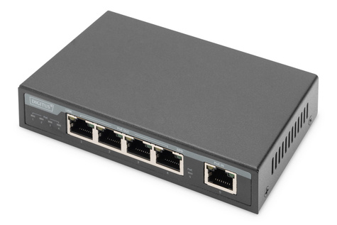 DIGITUS Gigabit PoE Indoor Extender, 4-poorts, 85W 100 m verlenging, cascadeerbaar, zelfvoorzienend