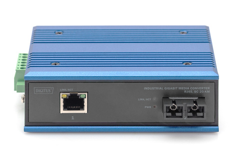 DIGITUS Industriële Gigabit Ethernet-mediaconverter, SM SC-aansluiting, 1310nm, tot 20 km