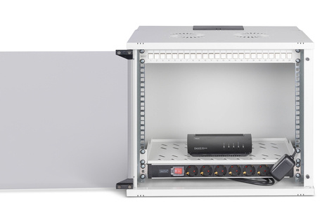 DIGITUS 19" netwerkset, 9U wandbehuizing en accessoires, gr SOHO Pro-versie, niet gemonteerd