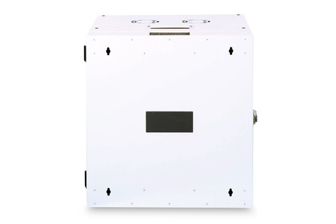 DIGITUS 12HE Wandbehuizing, Unique, 643x600x600 mm tweedelig, zwenkbaar, grijs (RAL 7035)