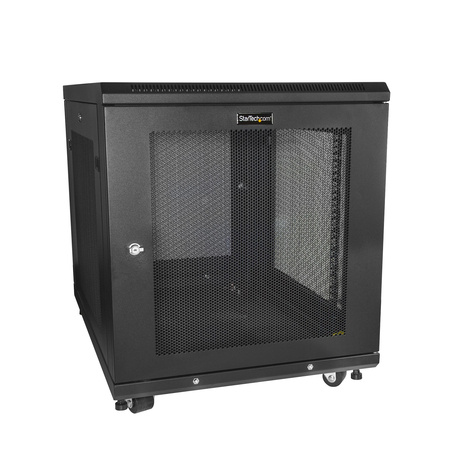 STARTECH 12U 19 Server Rack Cabinet, 4 Post, Verstelbare Diepte (5 tot 76cm), Netwerk/IT Rack op Wielen met Schap