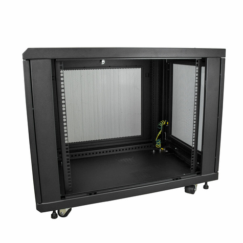 STARTECH 12U 19 Server Rack Cabinet, 4 Post, Verstelbare Diepte (5 tot 76cm), Netwerk/IT Rack op Wielen met Schap