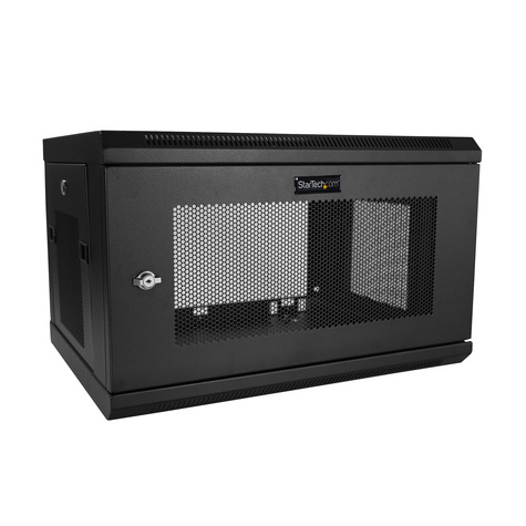 STARTECH 6U 19" Wandmonteerbaar Netwerk Cabinet, Diepte 38cm (15"), 2 Post, Afsluitbaar Geventileerd IT Data Rack met Schap/Kooimoeren/Loop Tape