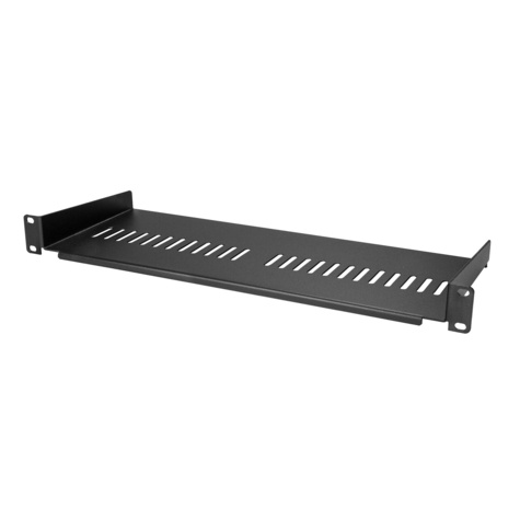 STARTECH Ventilerend 1U schap voor rack - 7" / 17,5 cm diep - 1U serverkast monteerbaar - Rackplank - zwart - 1U - 7"