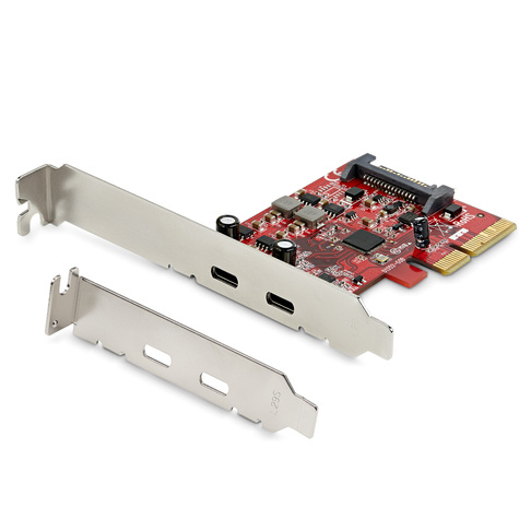 STARTECH PCIe USB 3.1 Card, 2x USB C 3.1 Gen 2 10Gbps, PCIe Gen 3 x4, ASM3142 Chipset, USB Type-C PCI Express Card