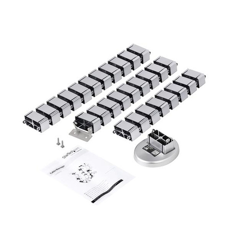 STARTECH Kabel management - verstelbaar  flexibele kabelslang - kabelmanager met vier kabelgeleiders en verzwaarde voet