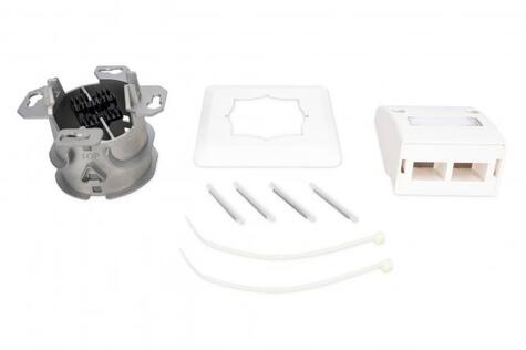 DIGITUS FTTH glasvezel inbouw wandcontactdoos, voor SC/LC adapter