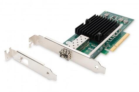 DIGITUS Enkele poort 10 Gigabit Ethernet-netwerkkaart, SFP, PCI Express, Intel-chipset
