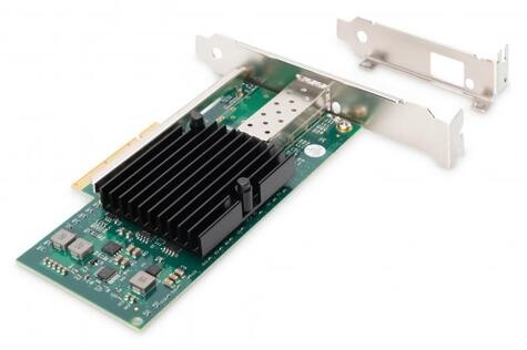 DIGITUS Enkele poort 10 Gigabit Ethernet-netwerkkaart, SFP, PCI Express, Intel-chipset