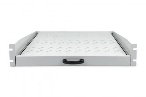 DIGITUS Uittrekbaar legbord voor vaste inbouw aan de voorste 483 mm (19“) profielrails