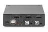 DIGITUS KVM Switch, 4K60HZ, 2x1 DP in, 1x DP USB out