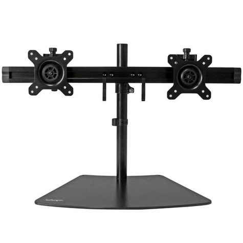 STARTECH Dual monitor arm - horizontaal - zwart - staal  aluminium - standaard voor schermen tot 24" - Stand - instelbare arm