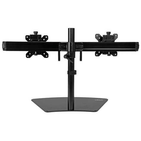 STARTECH Dual monitor arm - horizontaal - zwart - staal  aluminium - standaard voor schermen tot 24" - Stand - instelbare arm