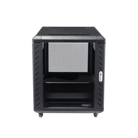 STARTECH 12U 74 cm diep demonteerbaar serverrack - serverkast met wielen en glazen deur - serverkamer of kantoor (RK1236BKF) - Rack kast - zwart - 12U - 36"