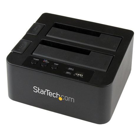 STARTECH Dual Bay Hard Drive Duplicator, Standalone USB 3.0 (5 Gbps) eSATA to 2.53.5 SATA III HDDSSD ClonerCopier, Hard Drive Docking Station
