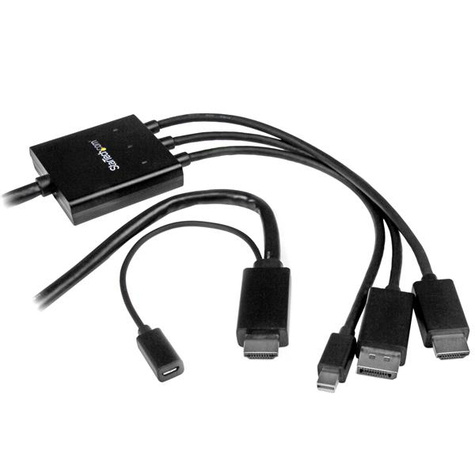 STARTECH STARTECH HDMI, DisplayPort of Mini DisplayPort naar HDMI adapter kabel - 2 m - HDMI / DP /Mini DP naar HDMI converter