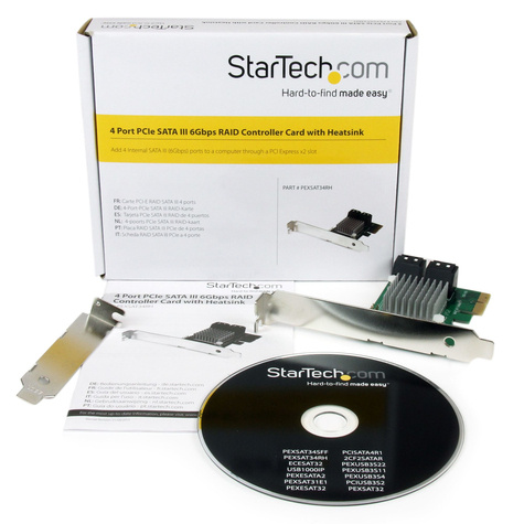 STARTECH 4-poorts PCI Express 2.0 SATA III 6 Gbps RAID-controllerkaart met HyperDuo SSD Tiering - Storage controller (RAID)