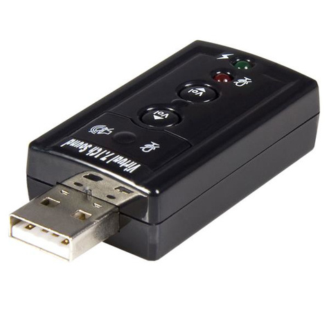 STARTECH Virtuele 7.1 USB Stereo Audio Adapter Externe Geluidkaart - Geluidskaart - stereo - USB 2.0 - voor P/N: MU15MMS, MU6MMS