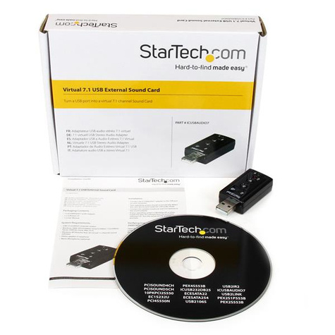 STARTECH Virtuele 7.1 USB Stereo Audio Adapter Externe Geluidkaart - Geluidskaart - stereo - USB 2.0 - voor P/N: MU15MMS, MU6MMS