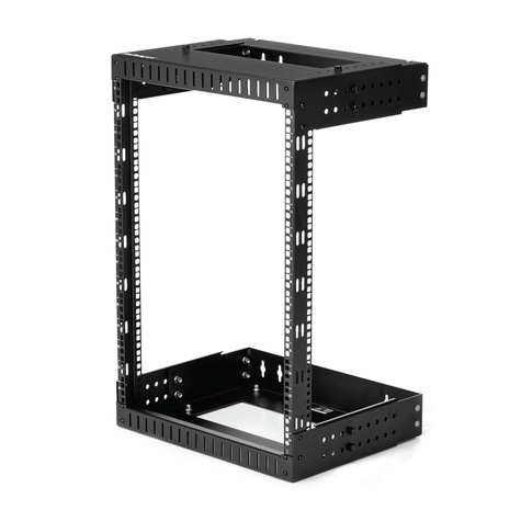 STARTECH 15U 19" Wall Mount Network Rack, Adjustable Depth 12-20" 2 Post Open Frame Server Room Rack for AV/Data/ IT Communication/Computer Equipment/Switch