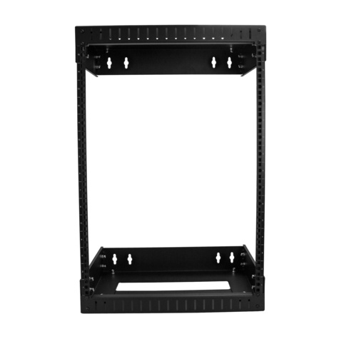 STARTECH 15U 19" Wall Mount Network Rack, Adjustable Depth 12-20" 2 Post Open Frame Server Room Rack for AV/Data/ IT Communication/Computer Equipment/Switch