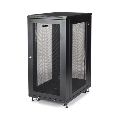 STARTECH STARTECH 19in 24U Server Rack Cabinet - 4-Post, Verstelbare Diepte 5 tot 76cm (2" - 30"), Rack Behuizing voor Netwerk Apparatuur