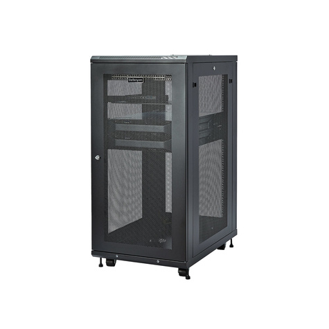 STARTECH 19in 24U Server Rack Cabinet - 4-Post, Verstelbare Diepte 5 tot 76cm (2" - 30"), Rack Behuizing voor Netwerk Apparatuur