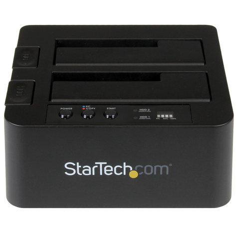 STARTECH Standalone Hard Drive Duplicator, Dual Bay HDDSSD ClonerCopier, USB 3.1 (10 Gbps) to SATA III (6Gbps)