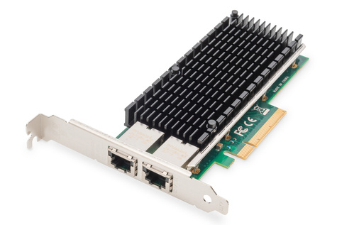 DIGITUS 10Gbps Dual Port Ethernet servernetwerkadapter PCIe X8, Intel X540 BT2