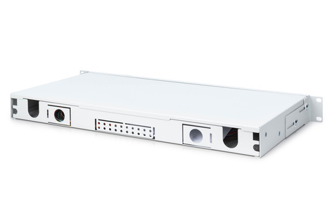 DIGITUS Glasvezel lasdoos, 1U, uitgerust, 12x LC DX, OS2 incl. lascassette, gekleurde vlechten, adapter