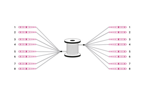 DIGITUS Breakoutkabel 8 vezels, OM4, LC/UPC-LC/UPC universeel, kleur: zwart, 50m