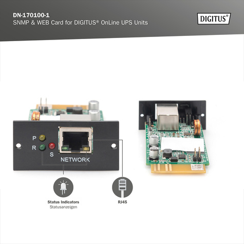 DIGITUS SNMP-kaart V2.0, voor DIGITUS OnLine USV-installaties DN-170xxx