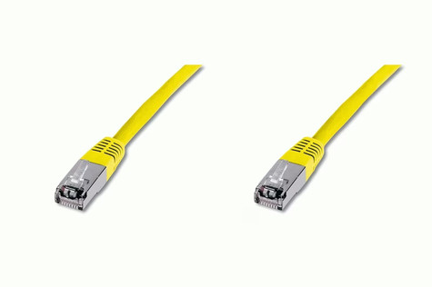 DIGITUS Patchkabel RJ45 SF/UTP Cat5e 5.00m geel polyzak
