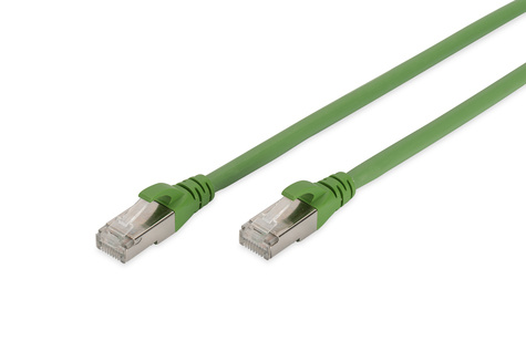 DIGITUS CAT 6A S-FTP patchkabel, Cu, PUR AWG 26/7, 5,00 m, groen, (vergelijkbaar met RAL 6018)