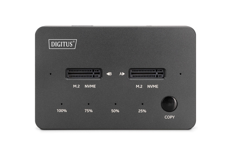 DIGITUS Dubbel bay Nvme SSD docking station 2 bay NVME duplicator M.2 SSD docking station