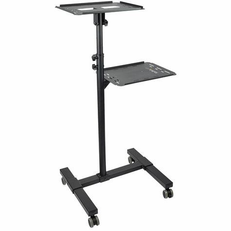 STARTECH Beamertafel - Stevige Verrijdbare Laptop en Projectietafel (2x 10kg/schap) - Presentatiewagen/Computer Trolley/AV Projector Stand