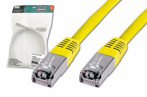 DIGITUS Patchkabel RJ45 SF/UTP Cat5e 5.00m geel polyzak
