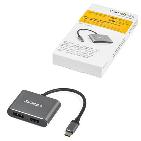 STARTECH USB-C naar DisplayPort / HDMI multiport video adapter - 4K 60Hz UHD - 2-in-1 USB Type C naar HDMI/DP- display of scherm (CDP2DPHD)