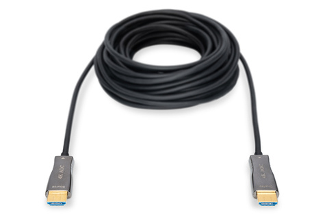 DIGITUS HDMI AOC hybrid-fiber connection cable, Type A M/M, 20m, UHD 4K@60Hz, CE, gold, bl