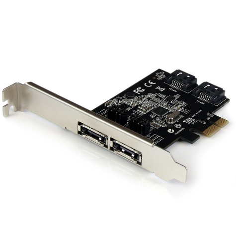 STARTECH STARTECH 2-poort PCI Express SATA 6 Gbit/s eSATA Controller Kaart - 2x PCI-E SATA III Kaart - 2 Intern / 2 Extern - Controller voor opslag - 2 Kanaal